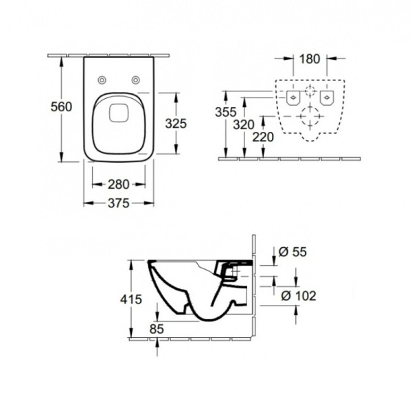 Унитаз Villeroy & Boch Venticello 4611RS01 подвесной безободковый с микролифтом