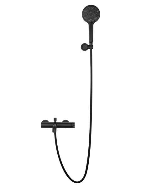 Смеситель для ванны с душем и гарнитуром Wonzon & Woghand Stick WW-88639017-MB черный матовый