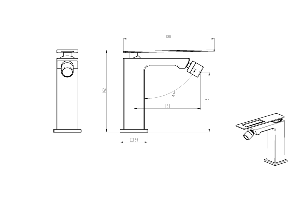 Смеситель для биде Boheme Q 146-WG.2 белый матовый