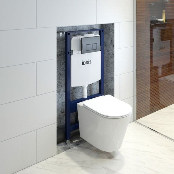 Комплект 3в1 подвесной унитаз инсталляция и клавиша смыва IDDIS Basic BASC020i73 Комплект 3в1 подвесной унитаз инсталляция и клавиша смыва IDDIS Basic BASC020i73