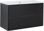 Тумба под раковину Aquanet Милан 105 см 00316690 подвесная черный глянцевый