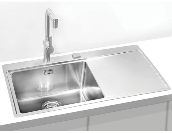 Мойка стальная левая 86х53 ALVEUS PURE 1103652 брашированная сталь