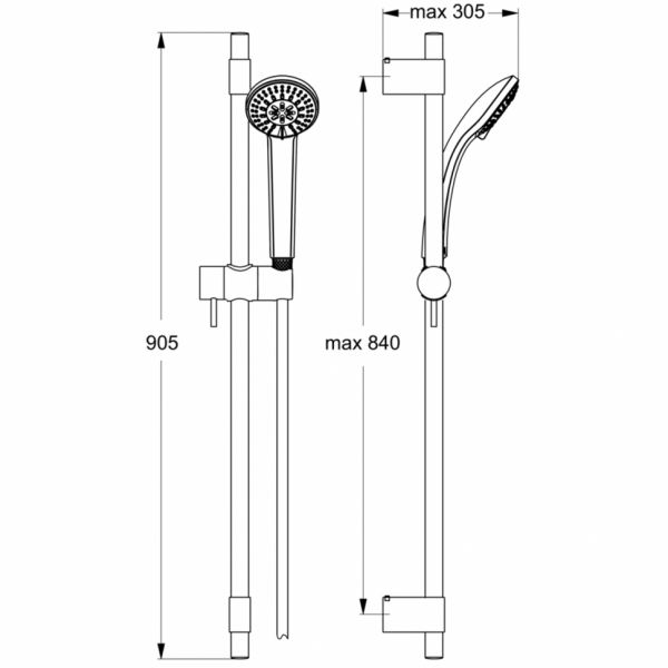 Душевой гарнитур Ideal Standard IDEALRAIN PRO B9832AA Душевой гарнитур Ideal Standard IDEALRAIN PRO B9832AA