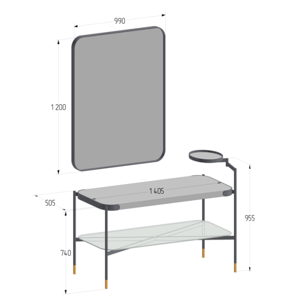 Консоль Salini Ninfea 140 см 27N114 под раковину напольная