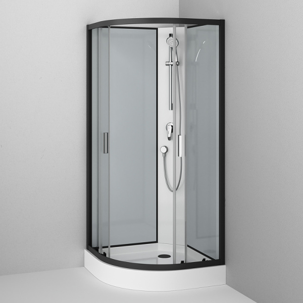 Душевая кабина без крыши AM.PM X-Joy W85C-001-090GT профиль черный стекло прозрачное Душевая кабина без крыши AM.PM X-Joy W85C-001-090GT профиль черный стекло прозрачное