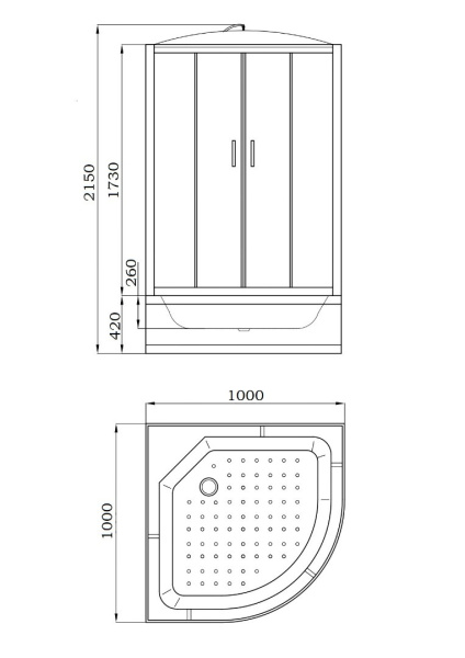 Душевая кабина 100х100 PARLY Effect EF1021 Душевая кабина 100х100 PARLY Effect EF1021