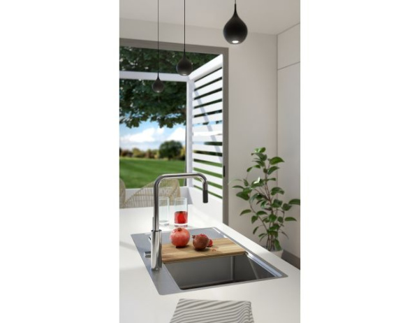 Мойка стальная левая 86х53 ALVEUS PURE 1103652 брашированная сталь