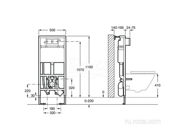 Система инсталляции Roca Duplo WC Smart 890090800 Система инсталляции Roca Duplo WC Smart 890090800