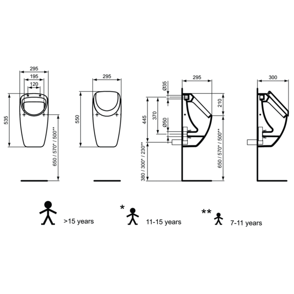 Писсуар для монтажа с крышкой Ideal Standard CONNECT Home TT0257919 Писсуар для монтажа с крышкой Ideal Standard CONNECT Home TT0257919