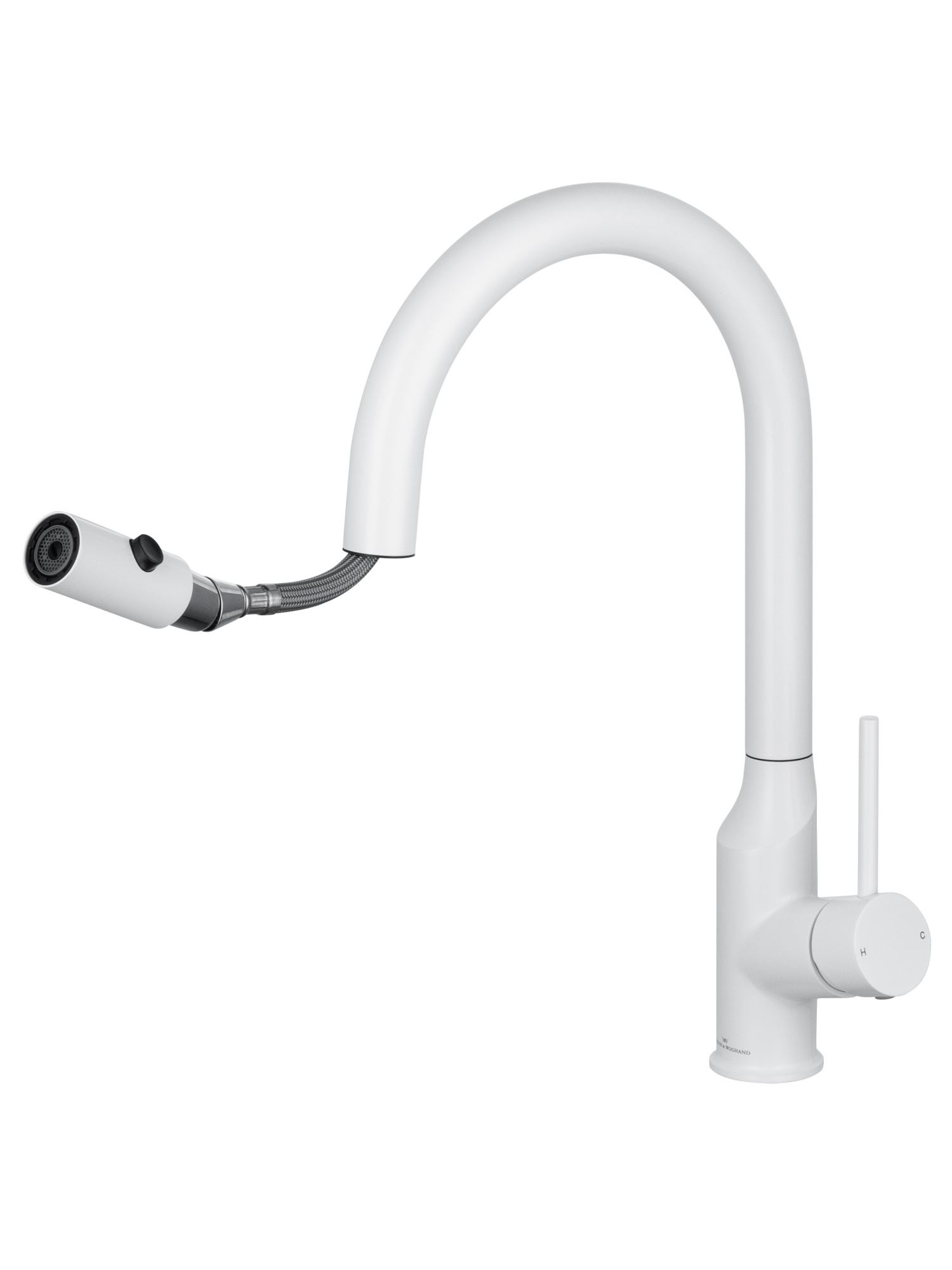 Смеситель для кухонной мойки Wonzon & Woghand WW-A21252-MW белый матовый