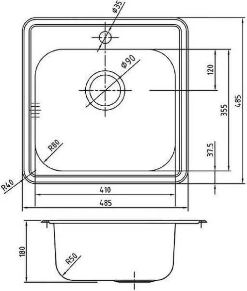 Мойка для кухни Iddis Strit 50 см STR48P0i77 сталь