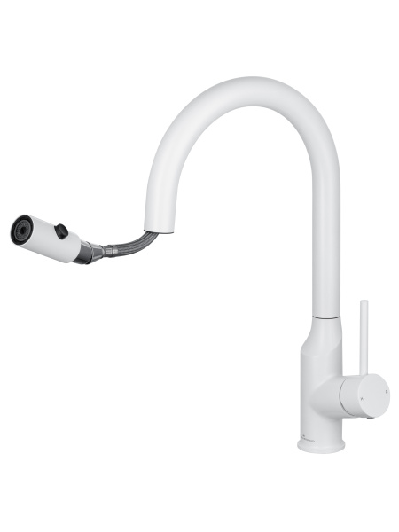 Смеситель для кухонной мойки Wonzon & Woghand WW-A21252-MW белый матовый