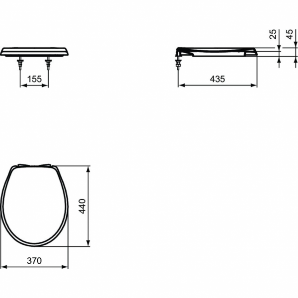 Сидение и крышка с функцией плавного закрытия Ideal Standard ECCO-EUROVIT W303001 Сидение и крышка с функцией плавного закрытия Ideal Standard ECCO-EUROVIT W303001