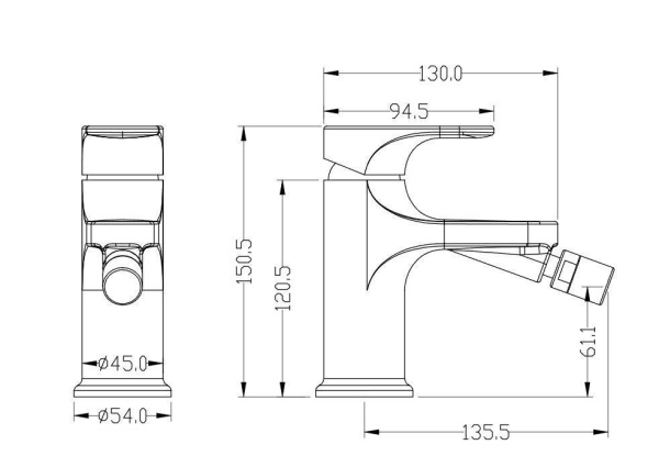 Смеситель для биде Boheme Spectre 456-NB никель глянцевый