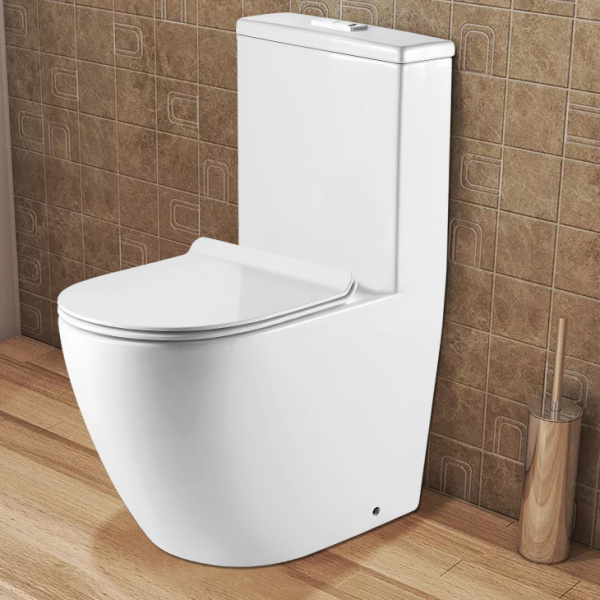 Унитаз-моноблок AZARIO MORANO 680x370х830 напольный безободковый в комплекте с сиденьем дюропласт микролифт белый AZ-1001 Унитаз-моноблок AZARIO MORANO 680x370х830 напольный безободковый в комплекте с сиденьем дюропласт микролифт белый AZ-1001