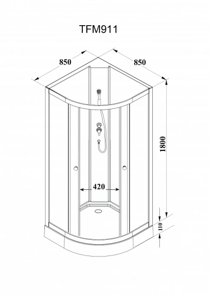 Душевая кабина Parly Effect TMF911 профиль белый