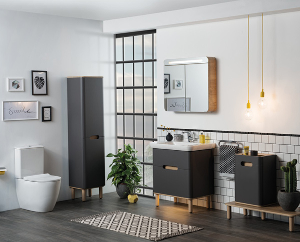 Тумба c матовой антрацит раковиной 80 см VitrA Sento 60836 Тумба c матовой антрацит раковиной 80 см VitrA Sento 60836