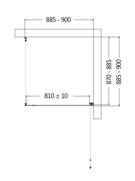 Душевой уголок 195х90 см AQUAme AQM5215-RH-9 черный прозрачный Душевой уголок 195х90 см AQUAme AQM5215-RH-9 черный прозрачный