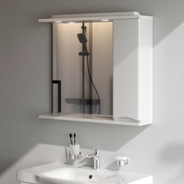 Шкаф зеркальный Am.Pm Like 80 см M80MPR0801WG R белый с подсветкой