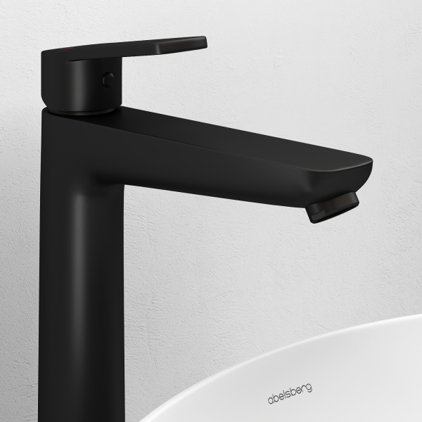 Смеситель для раковины Abelsberg Lineara UNF23509MB вулканический черный матовый
