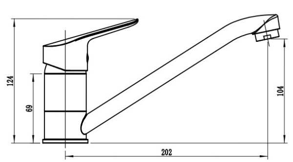 Смеситель для кухни Voda Reef RE05 хром глянцевый