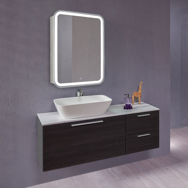 Зеркало-шкаф 60 см с LED подсветкой Silver Mirrors Фиджи 50 левый/правый LED-00002364 Зеркало-шкаф 60 см с LED подсветкой Silver Mirrors Фиджи 50 левый/правый LED-00002364