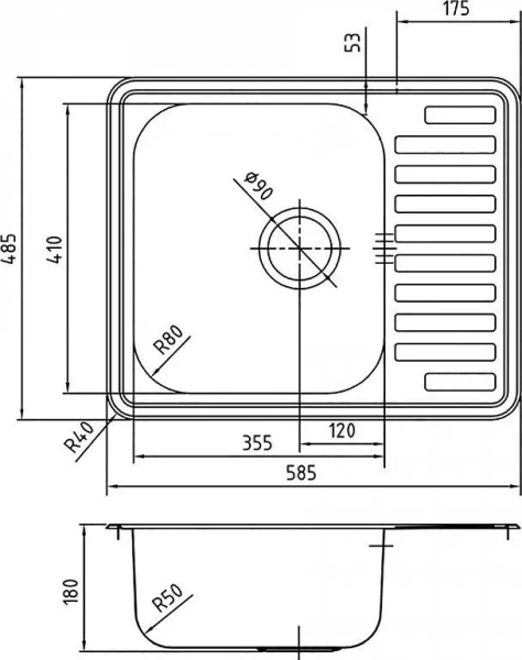 Мойка для кухни Iddis Strit 60 см STR58SDi77 сатин