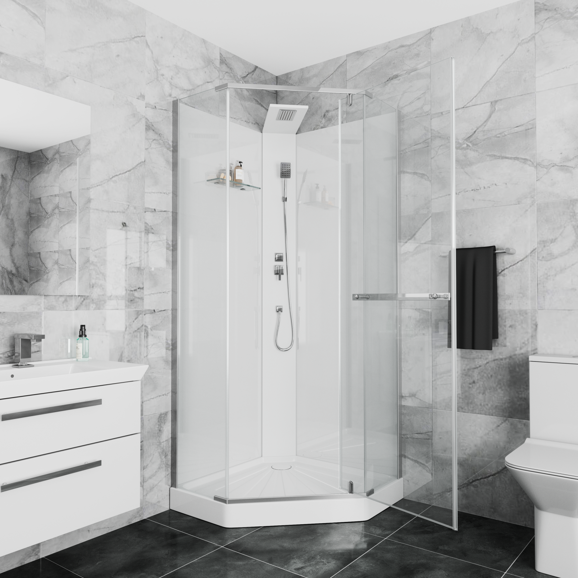 Душевая кабина Ceruttispa 90x225 CHIKA901T профиль хром