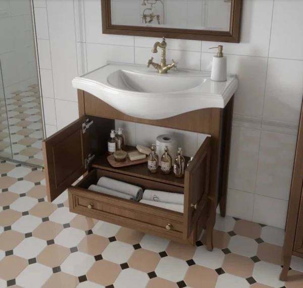 Тумба с раковиной Caprigo Lion 80 см 38313-036.000.00.20 напольная орех античный