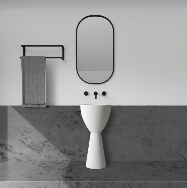 Раковина напольная Abber Stein 45 см AS2507 белая матовая