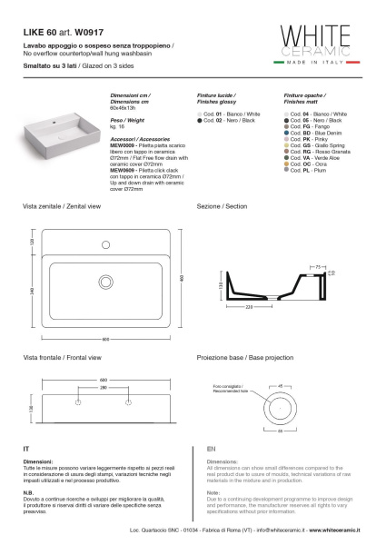 Накладнаяподвесная раковина  White Ceramic Like W091705 черный матовый Накладнаяподвесная раковина  White Ceramic Like W091705 черный матовый