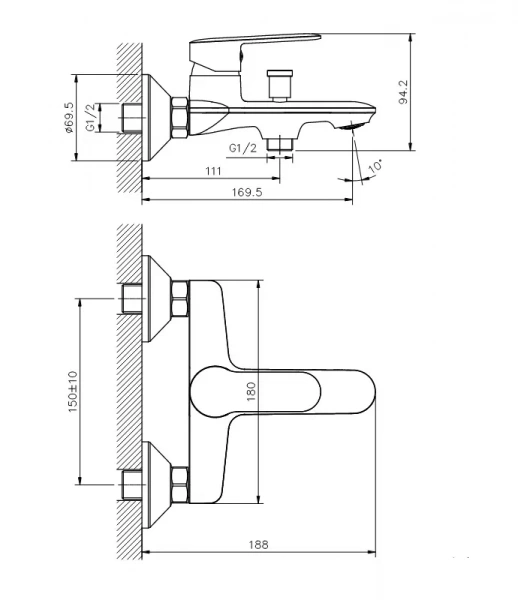 Смеситель для ванны Koller Pool LINE LN0100 Смеситель для ванны Koller Pool LINE LN0100