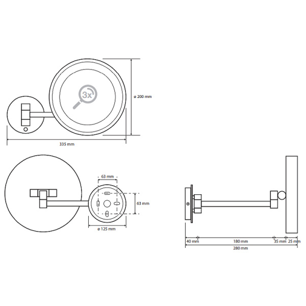 Зеркало косметическое Bemeta 116201772 подвесное хром глянцевый