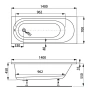 Ванна акриловая Vagnerplast Kasandra 140x70 VPBA147KAS2X-04