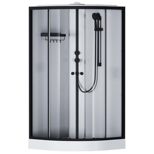 Душевая кабина 100x100 AM.PM X-Joy W94C-401-100BT стекло прозрачное профиль черный матовый Душевая кабина 100x100 AM.PM X-Joy W94C-401-100BT стекло прозрачное профиль черный матовый