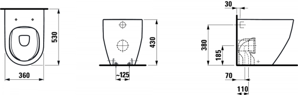 Чаша Laufen Pro напольная 8229560000001 Чаша Laufen Pro напольная 8229560000001