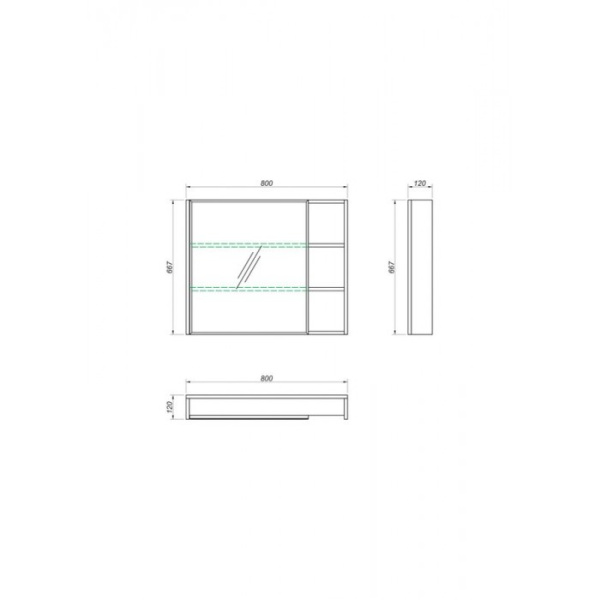 Шкаф зеркальный Какса-А Novella 80 см 005222 дуб вотан