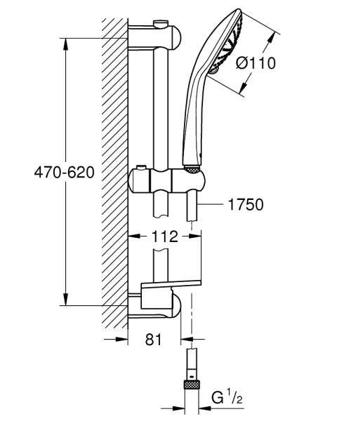 Душевой набор  Grohe Euphoria 27243001 хром Душевой набор  Grohe Euphoria 27243001 хром