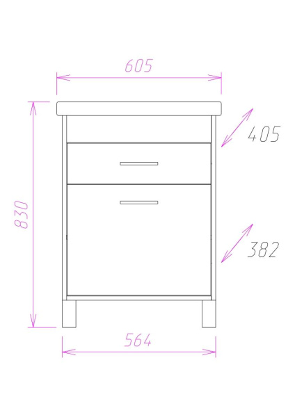 Тумба под раковину Onika Натали 60 см 106001 ясень таормина
