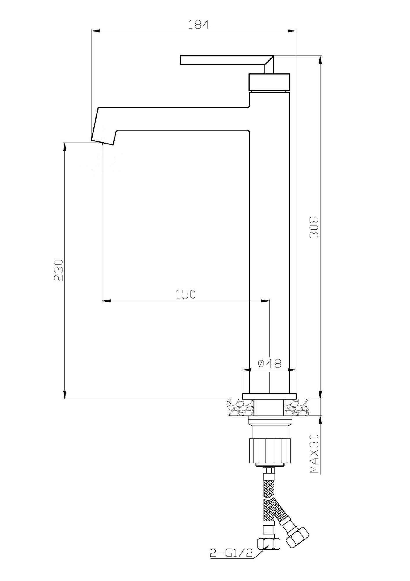 Смеситель для накладных  BelBagno ACQUA ACQUA-LMC-CRM хром Смеситель для накладных  BelBagno ACQUA ACQUA-LMC-CRM хром