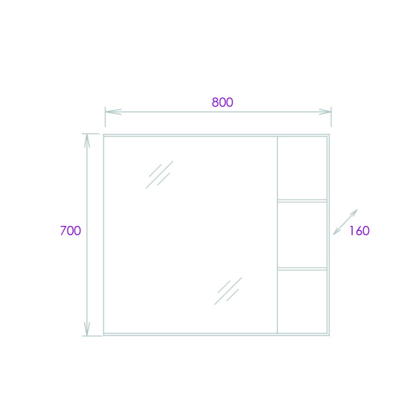 Шкаф зеркальный Onika Легран 80 см 208092 дуб галифакс