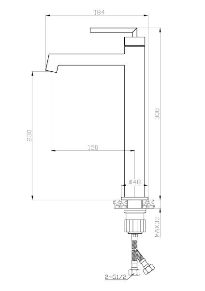 Смеситель для накладных  BelBagno ACQUA ACQUA-LMC-CRM хром Смеситель для накладных  BelBagno ACQUA ACQUA-LMC-CRM хром