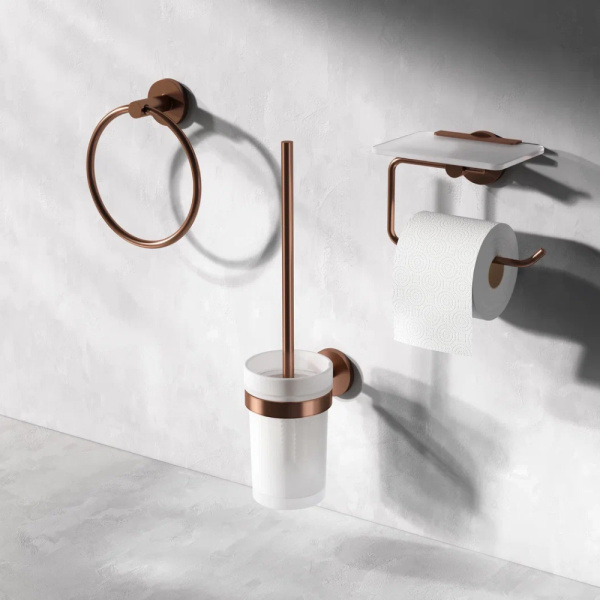 Ершик для унитаза AM.PM X-Joy A85A33344 розовое золото матовый