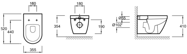 Унитаз Jacob Delafon Robin EDY102-00 подвесной безободковый