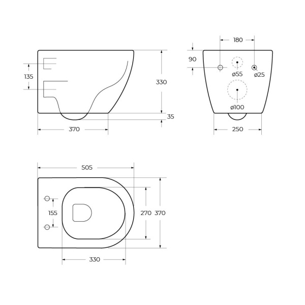 Унитаз Cezares Stylus CZR-513-TH-R подвесной безободковый