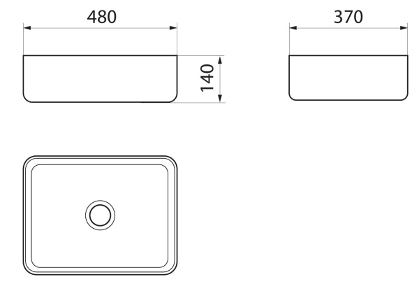 Раковина Runo Lavello 50 см 00-00001449 накладная