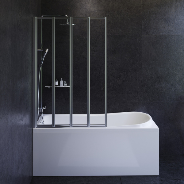 Стеклянная шторка для ванны AM.PM Like 100x140 W80BS-100-140CT профиль хром