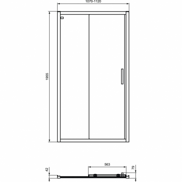 Сдвижная дверь в нишу 110 см Ideal Standard CONNECT 2 Sliding door K9275V3 Сдвижная дверь в нишу 110 см Ideal Standard CONNECT 2 Sliding door K9275V3