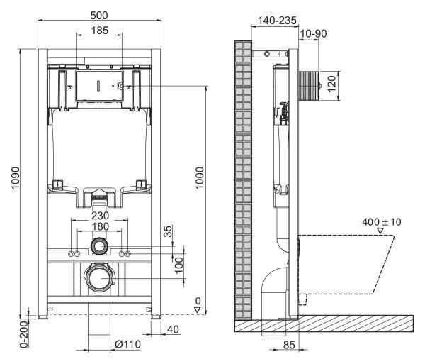 Комплект 2 в 1  инсталляция с кнопкой  BelBagno  BB002-80/BB012-MR-NERO.M Комплект 2 в 1  инсталляция с кнопкой  BelBagno  BB002-80/BB012-MR-NERO.M