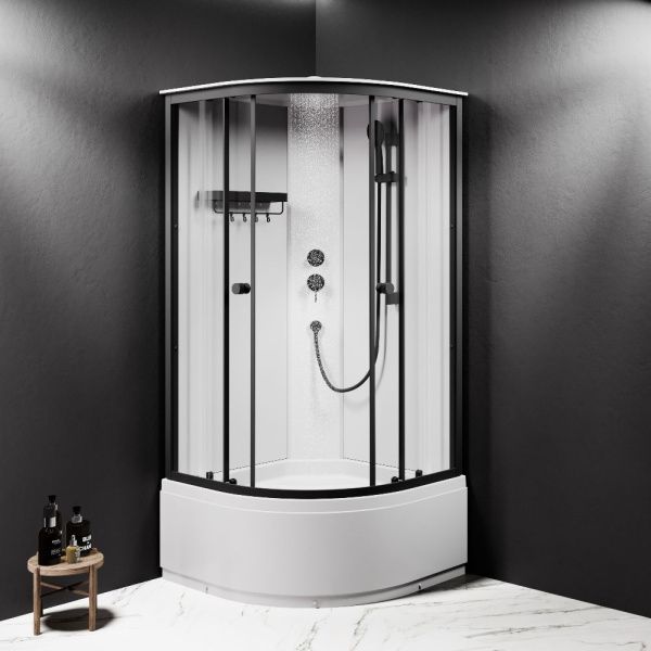 Душевая кабина 90x90 AM.PM X-Joy W94C-401A-090BT стекло прозрачное профиль черный матовый Душевая кабина 90x90 AM.PM X-Joy W94C-401A-090BT стекло прозрачное профиль черный матовый
